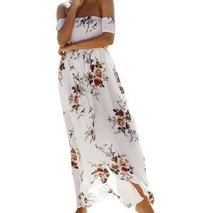 NWT White Floral Off the Shoulder Dress
